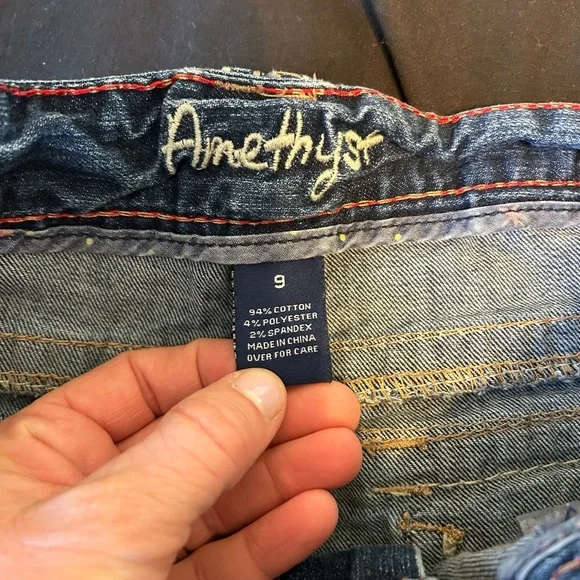 Amethyst Jeans Distressed Blue Jean Shorts - Picture 3 of 3